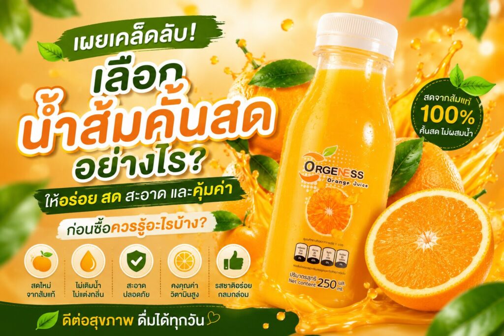 น้ำส้มคั้นสด
